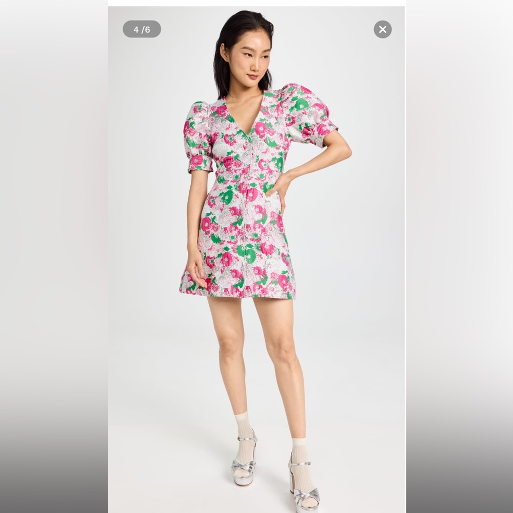 NWT GANNI 3D Jacquard Button Down Mini Dress
size 32